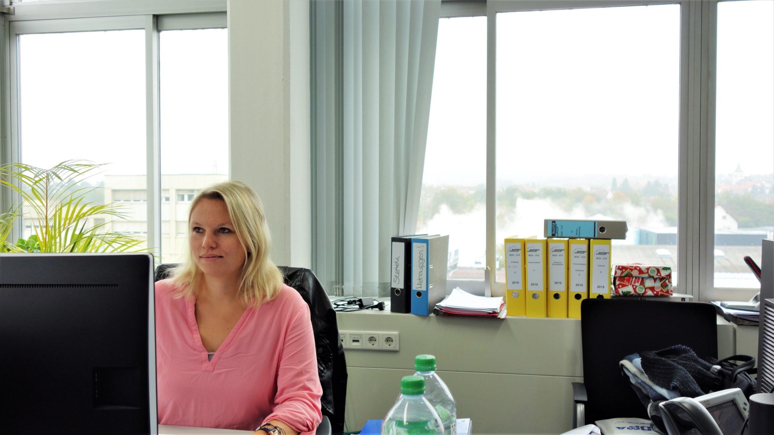 Ricarda at her desk