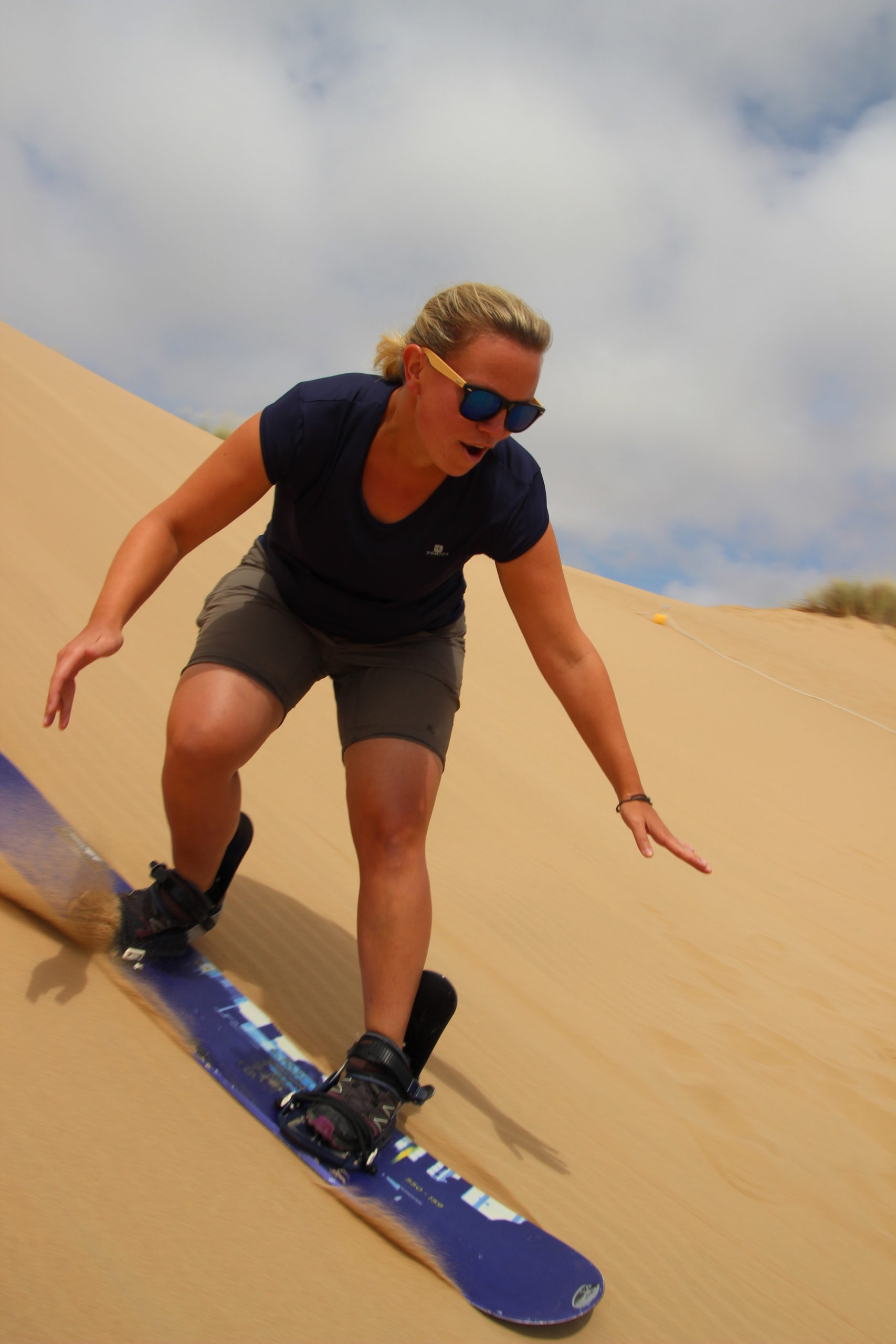 Ricarda tried sandboarding for the first time in South Africa