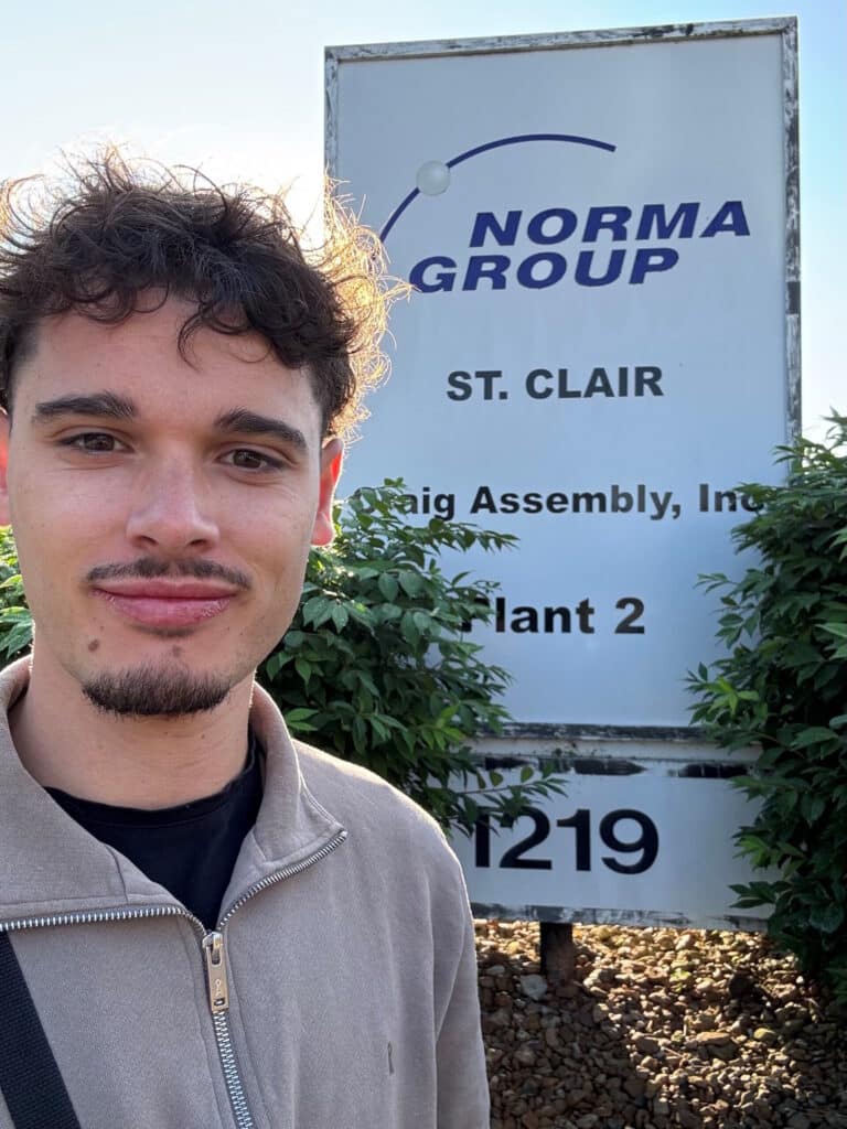 Image of Clement Briand in front of a NORMA Group site